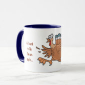 Cartoon umgeben von Truthühnern Tasse (Vorderseite Links)