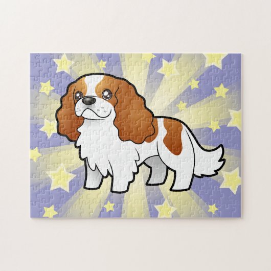 Cartoon-unbekümmerter Königcharles Spaniel Puzzle (Horizontal)