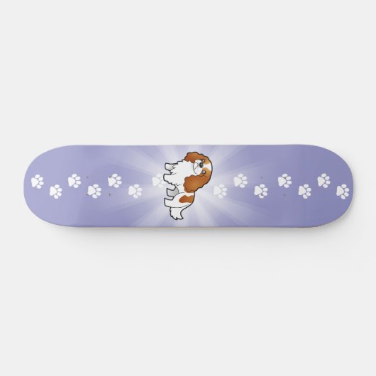 Cartoon-unbekümmerter Königcharles Spaniel Skateboard (Horizontal)