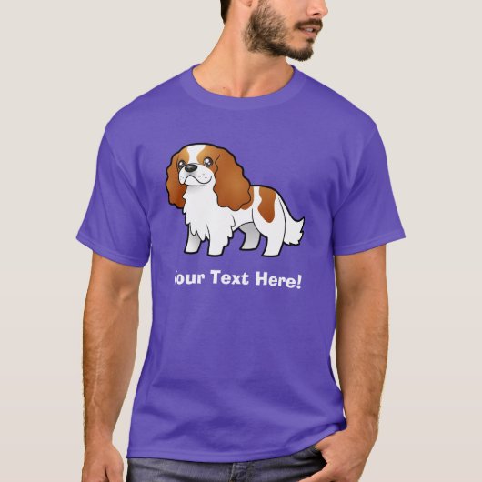 Cartoon-unbekümmerter Königcharles Spaniel T-Shirt (Vorderseite)