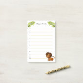 Cartoon und Blätter aus Palmen Post-it Klebezettel (Auf Schreibtisch)