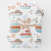 Cartoon und Vögel auf der White Decoupage Geschenkpapier Set (Beispiel)