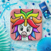 Cartoon Unicorn Pappteller (Party)