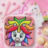 Cartoon Unicorn Pappteller (Party)