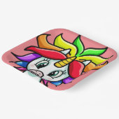 Cartoon Unicorn Pappteller (Gewinkelt)