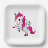 Cartoon Unicorn Pappteller (Vorderseite)
