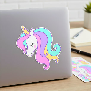 Cartoon Unicorn Vinyl-Aufkleber nach Maß Aufkleber