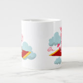 Cartoon Unicorns magische Teppichfahrt Jumbo-Tasse (Vorderseite)