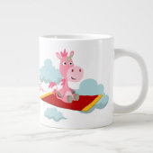 Cartoon Unicorns magische Teppichfahrt Jumbo-Tasse (Rechts)