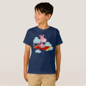 Cartoon Unicorns magischer Teppichfahrer Kinder T T-Shirt (Vorne ganz)