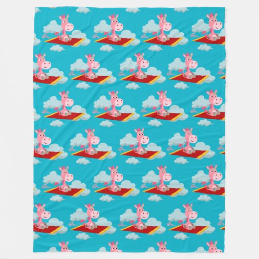 Cartoon Unicorns Zauberteppich-Ride Fleece Blanket (Vorderseite)