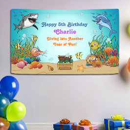 Cartoon unter dem Banner "Sea Animals Kindergeburt
