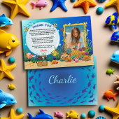 Cartoon unter Meerestieren Kinder Dankeschön Karte