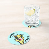 Cartoon Untersetzer: Niedlicher StraußenUntersetze Runder Pappuntersetzer (Vor Ort)