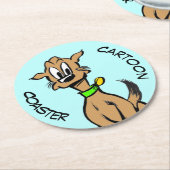 Cartoon Untersetzer: Niedlicher Untersetzer sitzen (Angewinkelt)