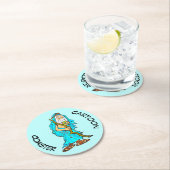 Cartoon Untersetzer: SEIN 50. Geburtstag Untersetz Runder Pappuntersetzer (Vor Ort)