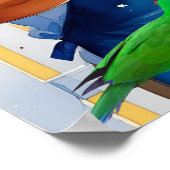 Cartoon Vater Grillen & Kinder mit Sparklern Poster (Ecke)