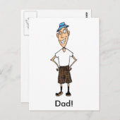 Cartoon Vater Postkarte (Vorne/Hinten)