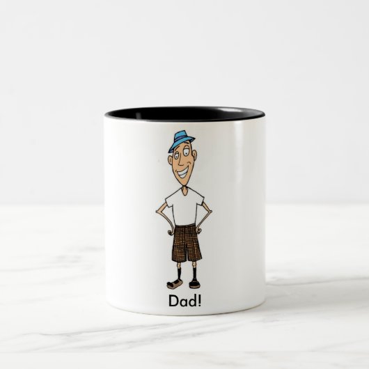 Cartoon Vater Zweifarbige Tasse (Mittel)