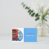 Cartoon Vending Machine Service Business Card Visitenkarte (Stehend Vorderseite)