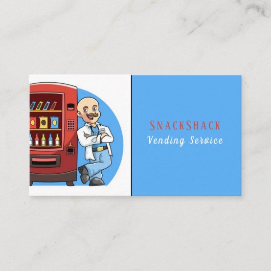 Cartoon Vending Machine Service Business Card Visitenkarte (Vorderseite)