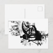 Cartoon Venice Gondola Postkarte (Vorne/Hinten)