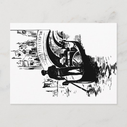 Cartoon Venice Gondola Postkarte (Vorderseite)