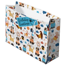 Cartoon verrückter Hund nahtlos Muster große Gesch Geschenktüte