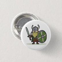 Cartoon Viking Botton Button