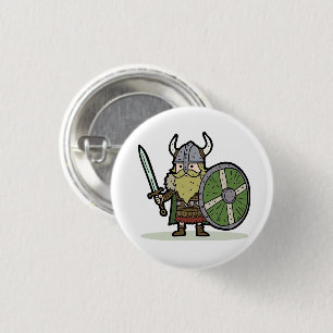 Cartoon Viking Botton Button