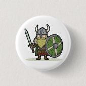Cartoon Viking Botton Button (Vorderseite)