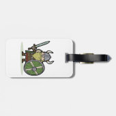 Cartoon Viking Gepäckmarke Gepäckanhänger (Rückseite horizontal)