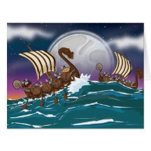 Cartoon Viking Invasionsflotte