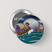 Cartoon Viking Invasionsflotte Button (Vorne & Hinten)