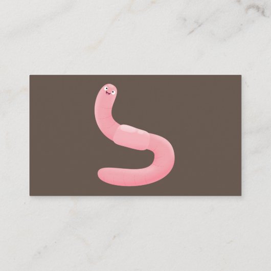 Cartoon-Visitenkarte des niedlichen Wurmbetriebs Visitenkarte (Rückseite)