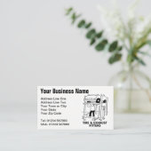 Cartoon-Visitenkarte für Reifen und Abgase Visitenkarte (Stehend Vorderseite)