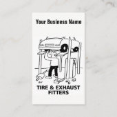 Cartoon-Visitenkarte für Reifen und Abgase Visitenkarte (Rückseite)