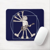Cartoon Vitruvian Rocker Mousepad (Mit Mouse)