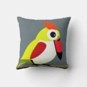 Cartoon-Vogel in hellen Farben Kissen (Rückseite)