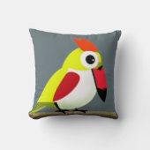 Cartoon-Vogel in hellen Farben Kissen (Vorderseite)