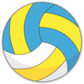 Cartoon Volleyball Ball Aufkleber (Vorderseite)