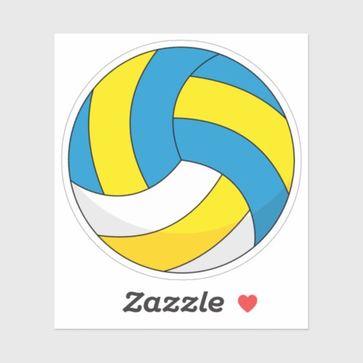 Cartoon Volleyball Ball Aufkleber (Blatt)