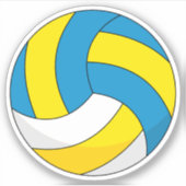 Cartoon Volleyball Ball Aufkleber (Vorderseite)