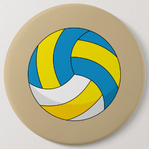 Cartoon Volleyball Ball Button
