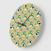 Cartoon Volleyball Ball Große Wanduhr (Winkel)