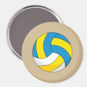 Cartoon Volleyball Ball Magnet (Vorderseite/Rückseite)