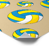 Cartoon Volleyball Ball Poster (Ecke)