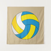 Cartoon Volleyball Ball Wandteppich (Vorderseite (Horizontal))