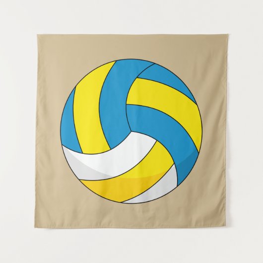 Cartoon Volleyball Ball Wandteppich (Vorderseite)
