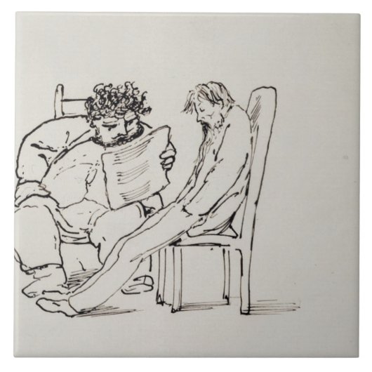 Cartoon von (1834-96) Lesepoesie Williams Morris Fliese (Vorderseite)